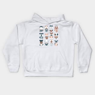 Doggie Coffee and Tea Time 2 // white background Kids Hoodie